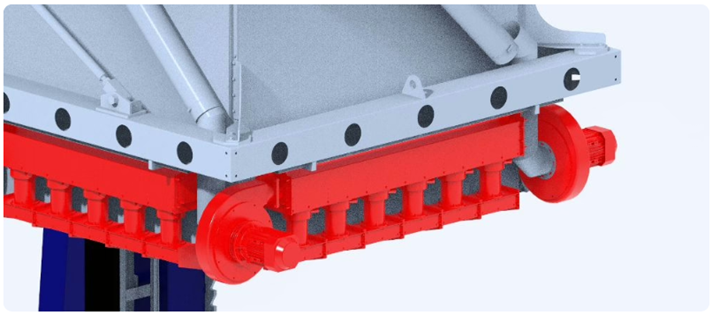 El sistema termo-retráctil FT55e está equipado con 4 hornos eléctricos que utilizan aire caliente para calentar el film, fabricados en chapa galvanizada y acero inoxidable, con módulos de calentamiento de 255 KW.