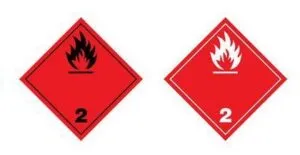 Gases inflamables clase 2 de mercancías peligrosas 